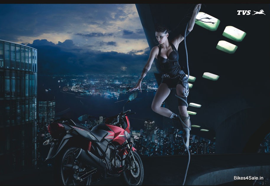 Indian Biker Girl with TVS Flame
