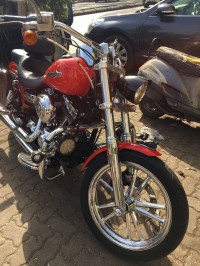 Orange Harley Davidson Dyna FXDC Super Glide Custom