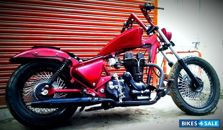 Red Modified Bike  royal Enfield 350 cc