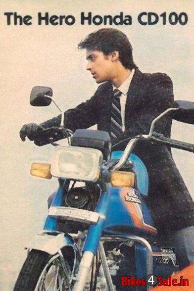Hero CD 100 - Salman Khan with Hero Honda CD100 motorcycle
