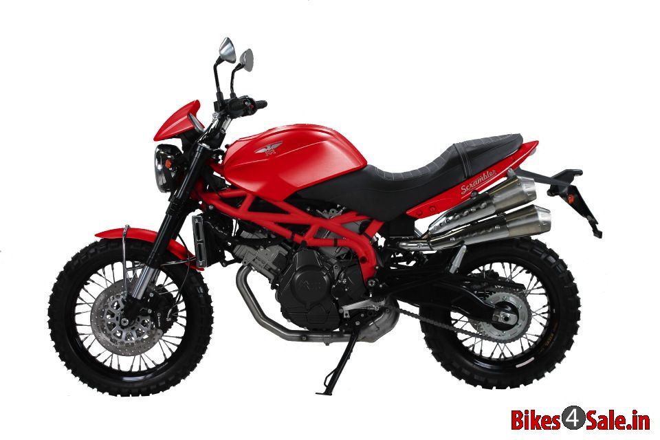 Moto Morini Scrambler 1200 - Picture showing the side view of Red colored Scrambler 1200