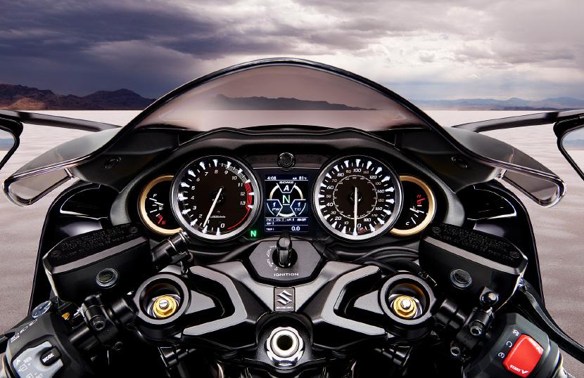 Suzuki Hayabusa 2023 - Analog speedometer with new TFT LCD panel mounted in the center