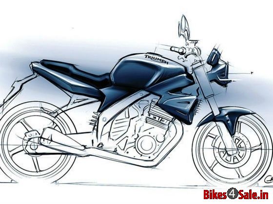 Sketch of upcoming Triumph 250cc bike for India and Asia