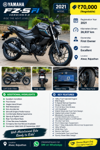 Black Yamaha FZ-S FI V2