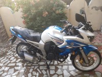 White And Blue Yamaha Fazer