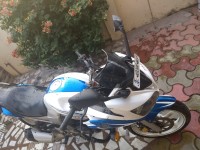 White And Blue Yamaha Fazer
