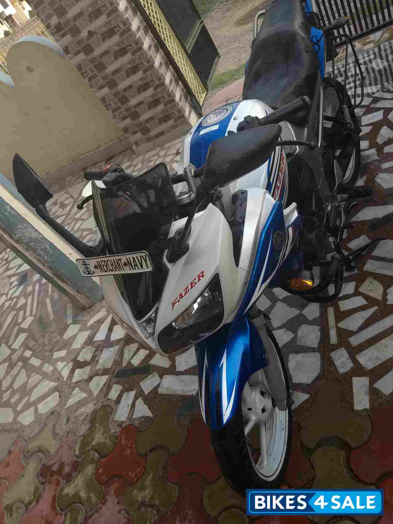 White And Blue Yamaha Fazer