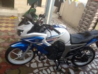 White And Blue Yamaha Fazer