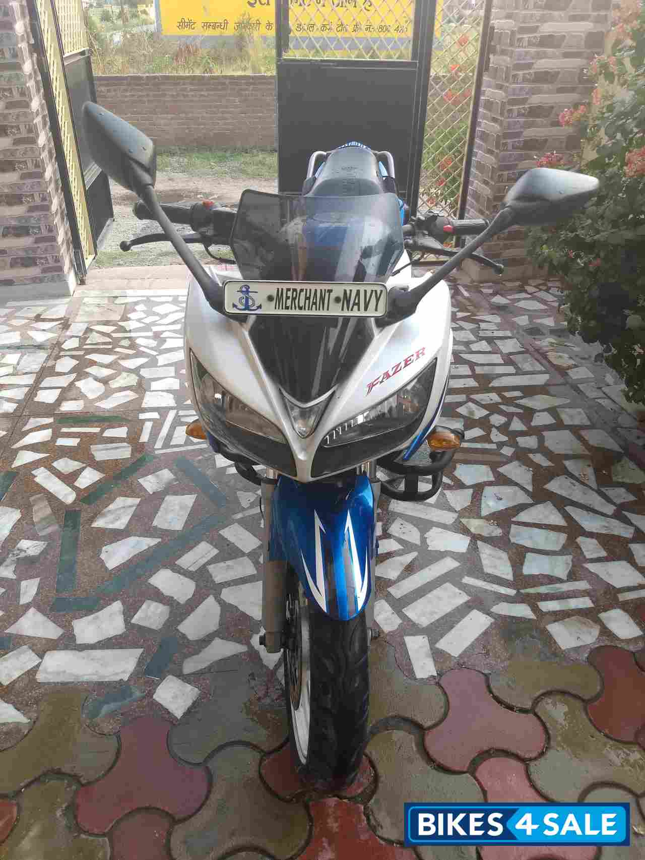 White And Blue Yamaha Fazer