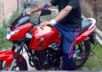 Orange Red Suzuki GS 150R