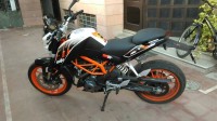 White & Orange KTM Duke 390