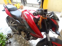 Black-red Bajaj Pulsar 200 NS