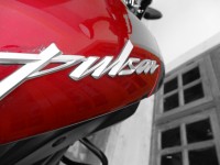 Black-red Bajaj Pulsar 200 NS