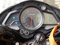 Black-red Bajaj Pulsar 200 NS