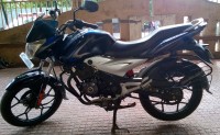 Black/blue Bajaj Discover 125 ST