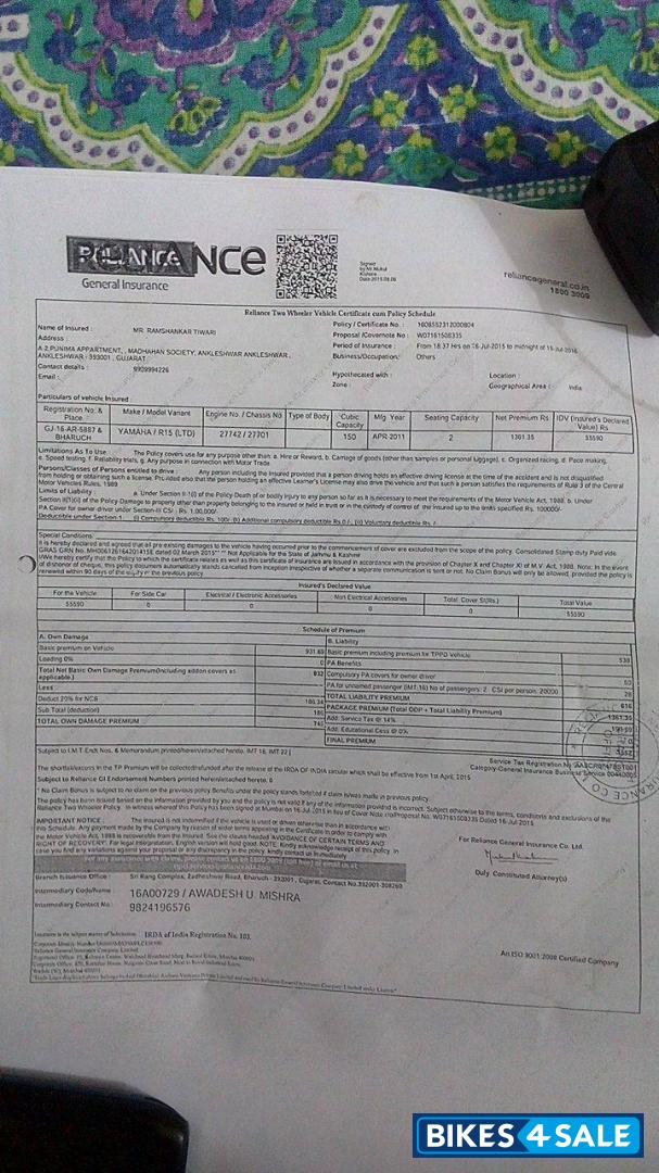 Racing Black Yamaha YZF R15