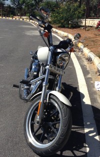 White & Blue Harley Davidson Superlow