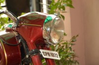 Red Ideal Jawa Yezdi Vintage Motorcycle