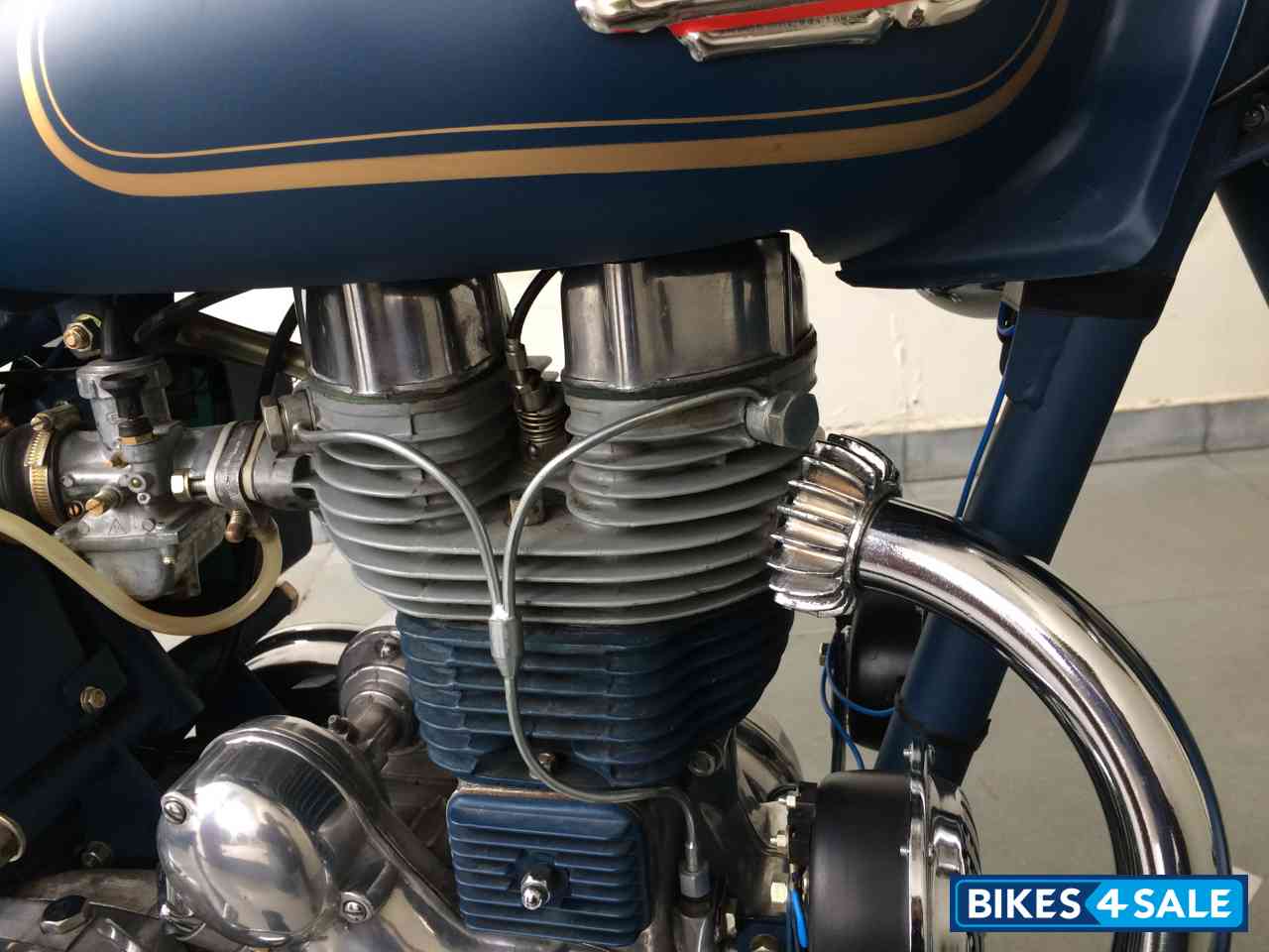 Matte Blue Royal Enfield Vintage Bullet