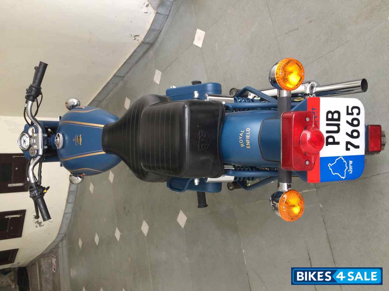 Matte Blue Royal Enfield Vintage Bullet