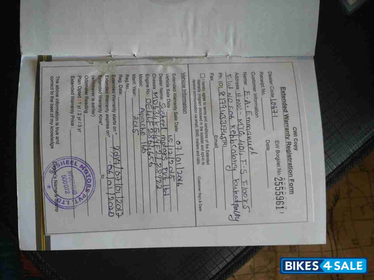 Black TVS Apache RTR 160