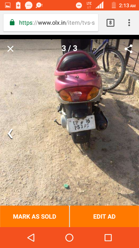 Pink TVS Scooty Pep Plus