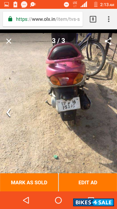 Pink TVS Scooty Pep Plus