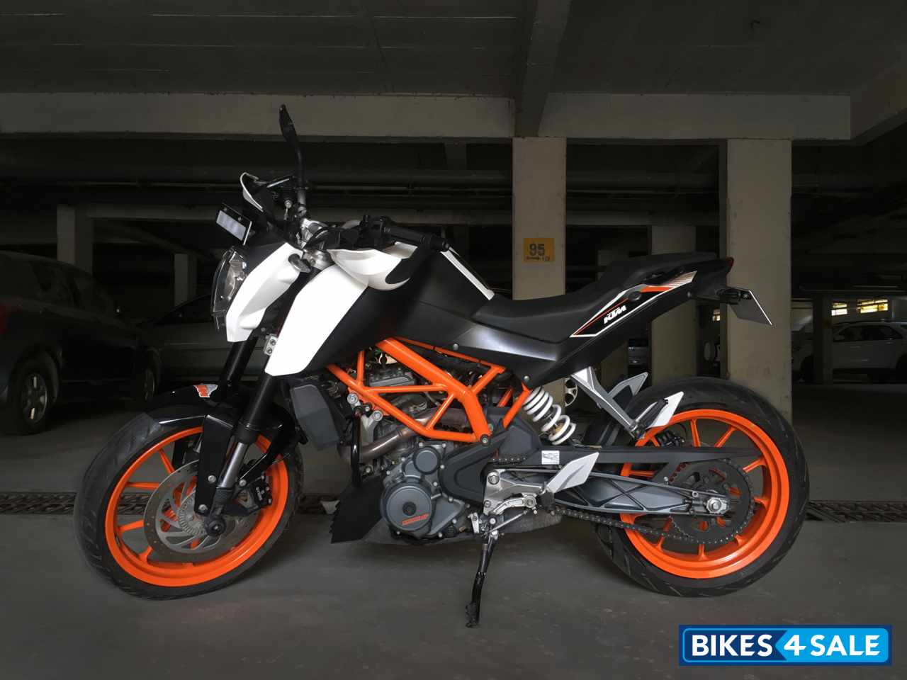 White KTM Duke 390