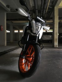 White KTM Duke 390