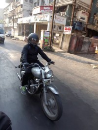 Silver Royal Enfield Bullet Electra