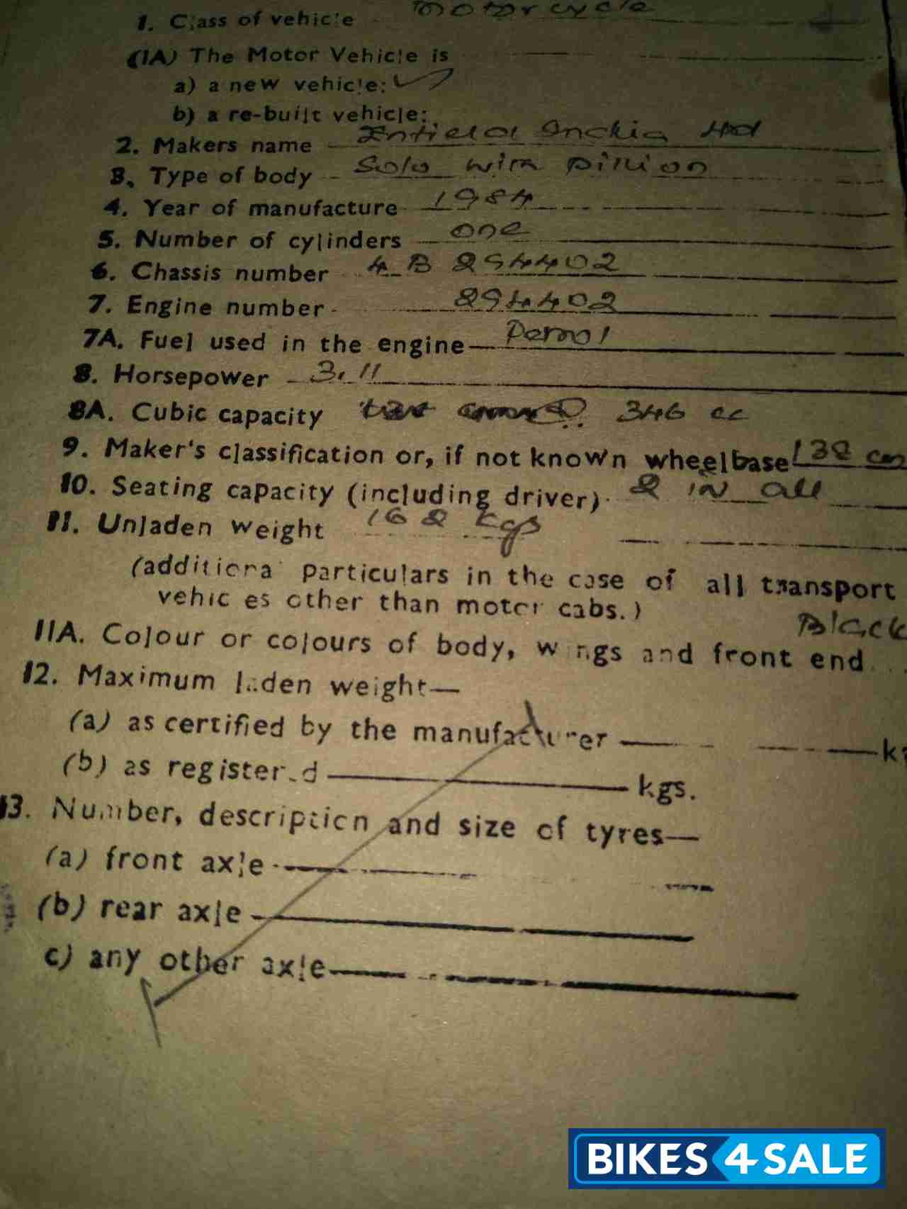 Black Royal Enfield Bullet Standard 350