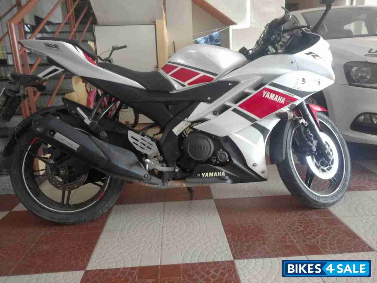 White And Red Yamaha YZF R15 V2