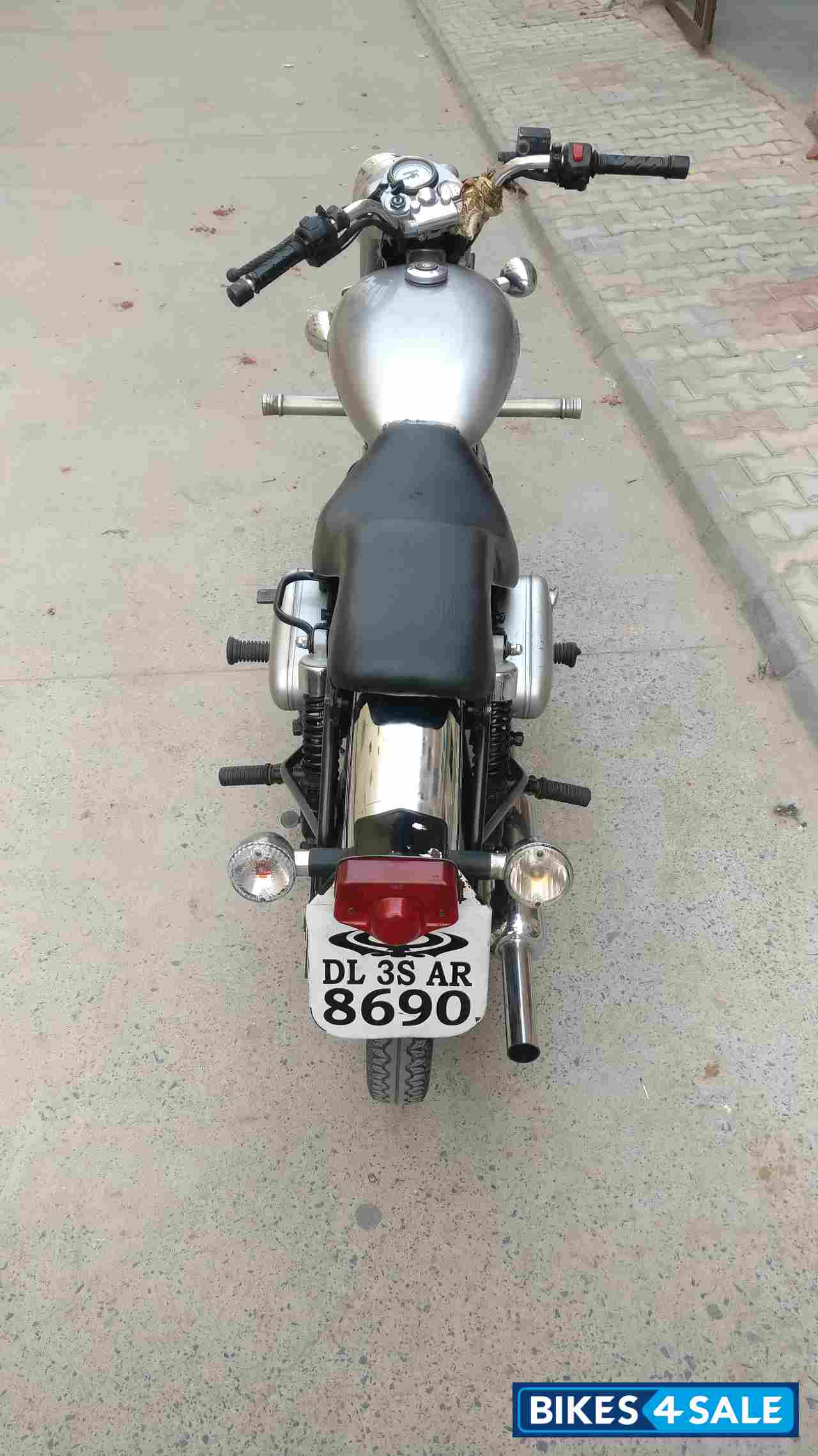 Silver Royal Enfield Bullet Electra