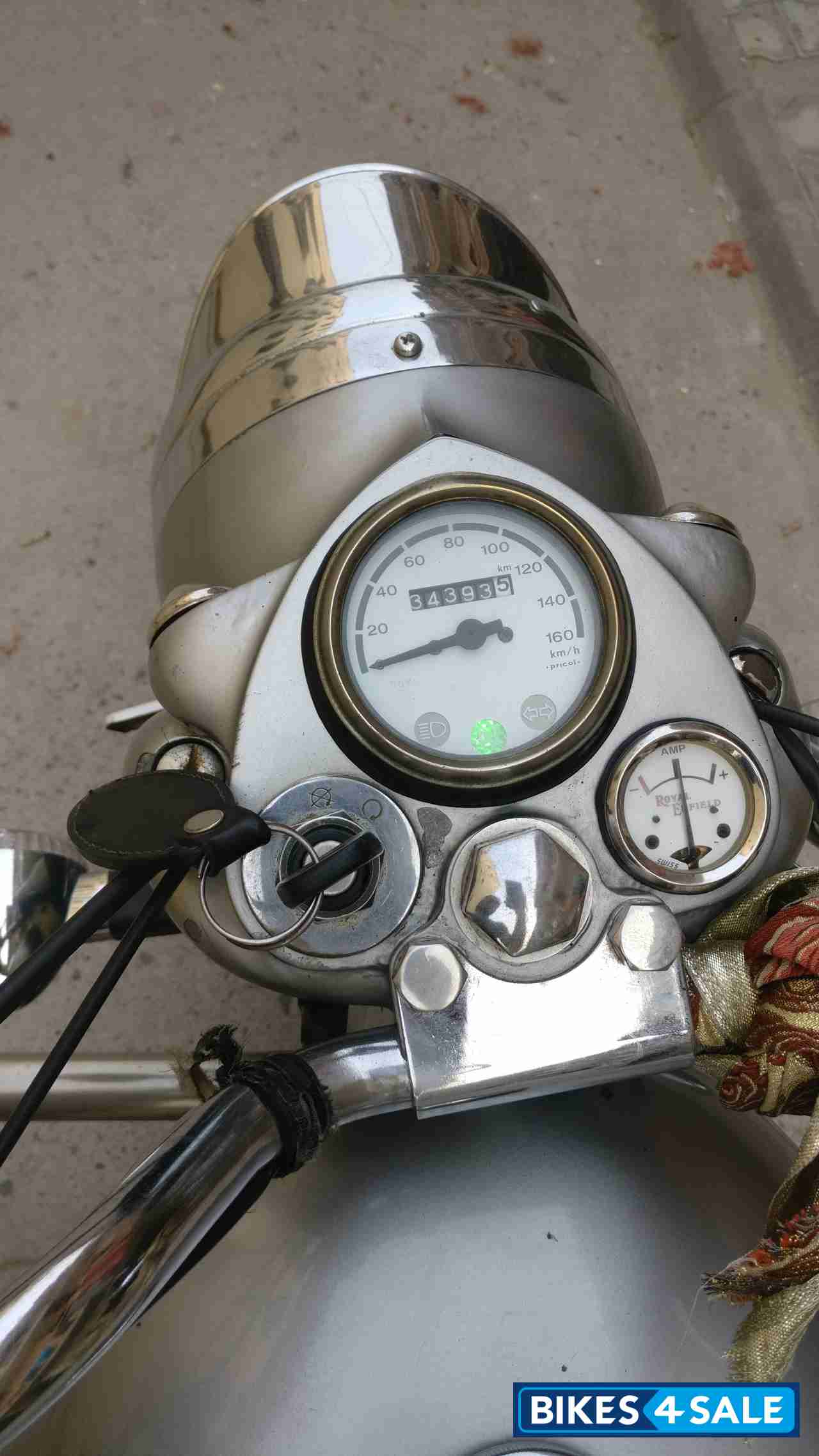 Silver Royal Enfield Bullet Electra