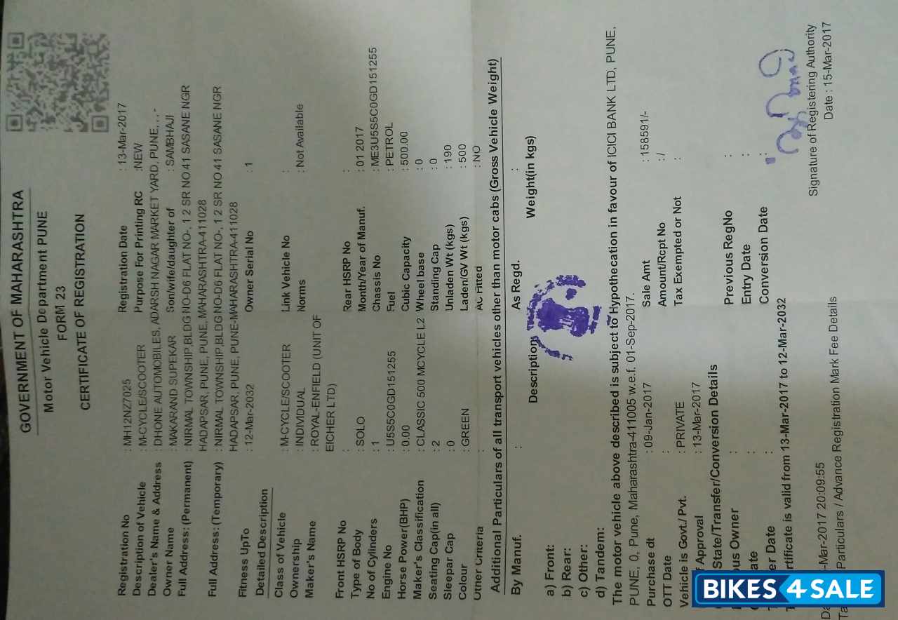 Forest Green Royal Enfield Bullet Standard 500