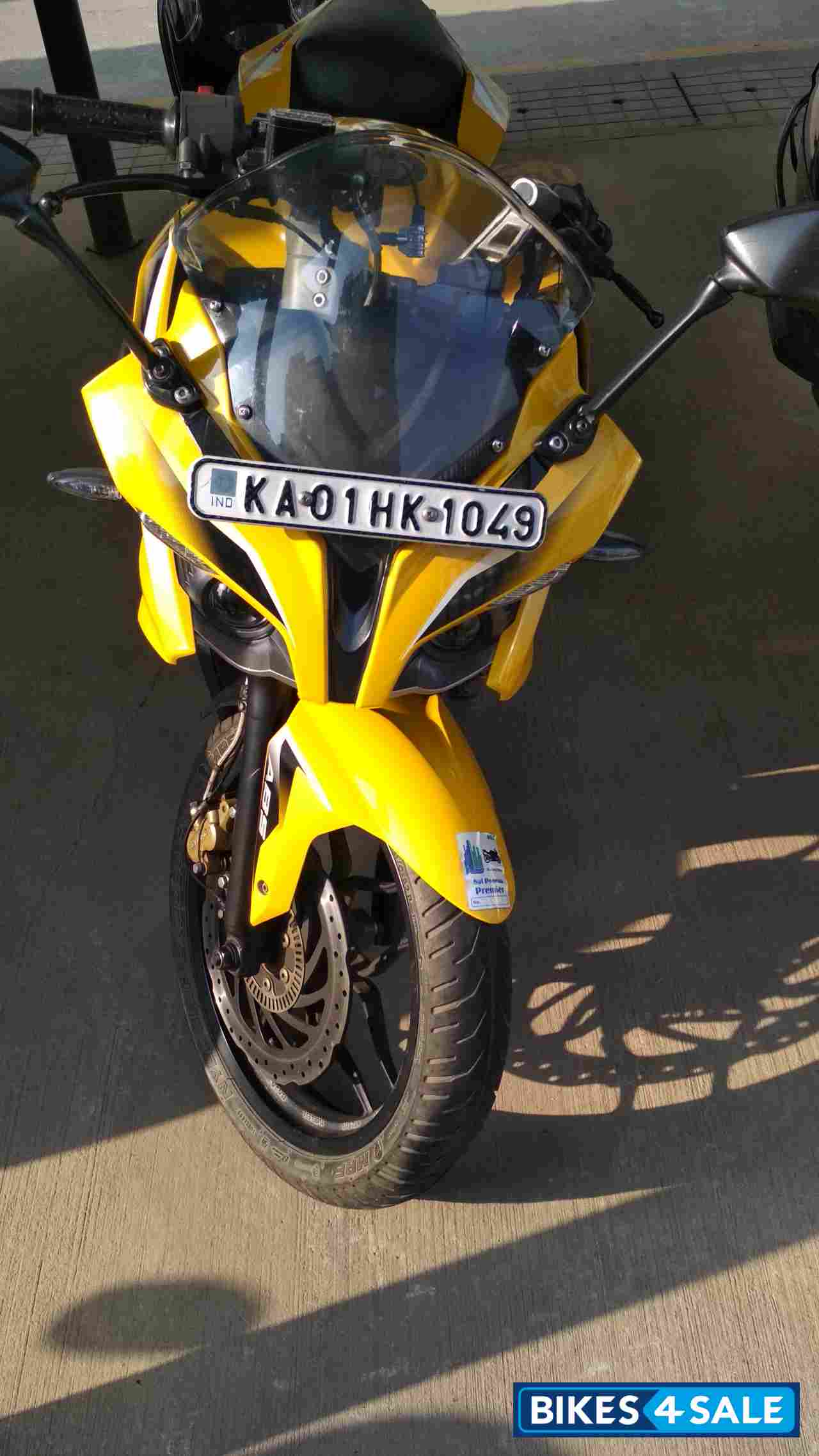 Yellow Bajaj Pulsar RS 200 ABS