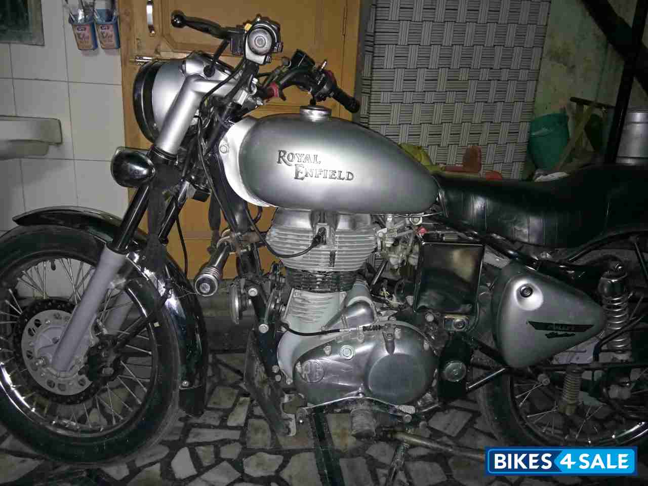 Silver Royal Enfield Bullet Electra