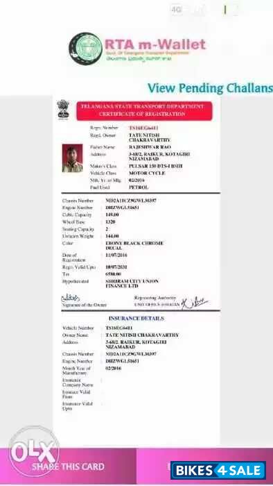 Black Bajaj Pulsar 150 DTSi