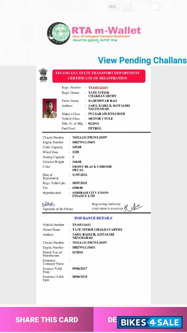 Black Bajaj Pulsar 150 DTSi