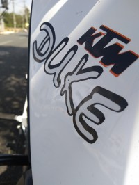 White KTM Duke 200