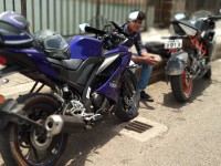 Blue Yamaha YZF R15 V3