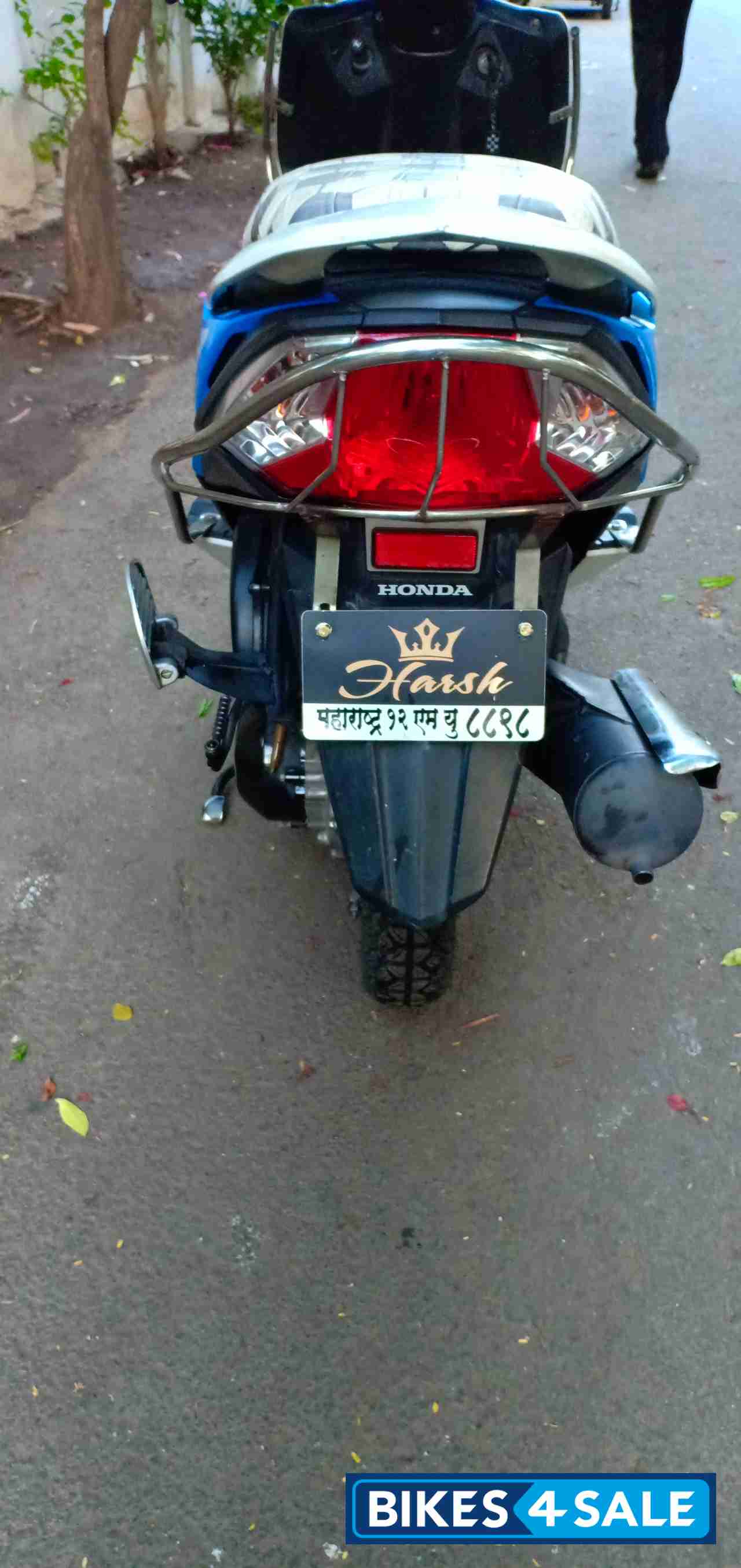 Blue White Honda Dio