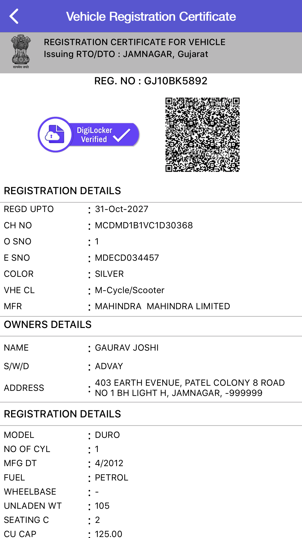 Mahindra Duro DZ 2012 Model