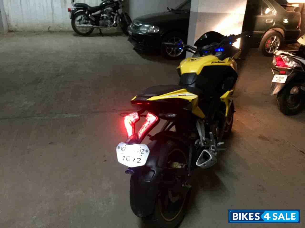 Yellow Bajaj Pulsar RS 200 ABS