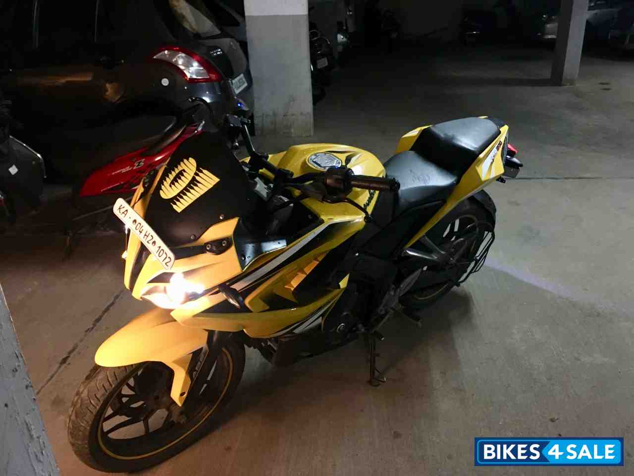 Yellow Bajaj Pulsar RS 200 ABS