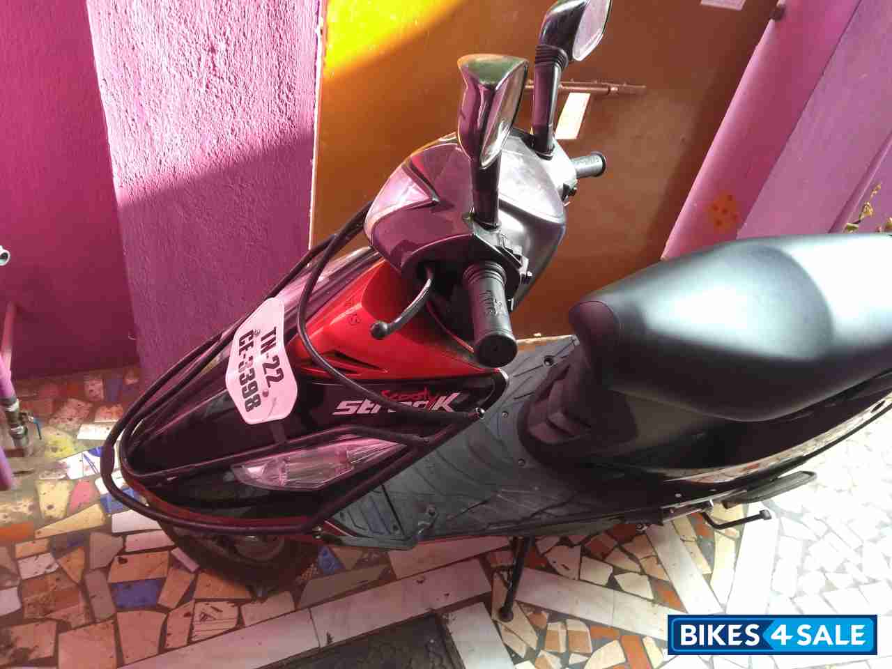 Black & Red TVS Scooty Streak