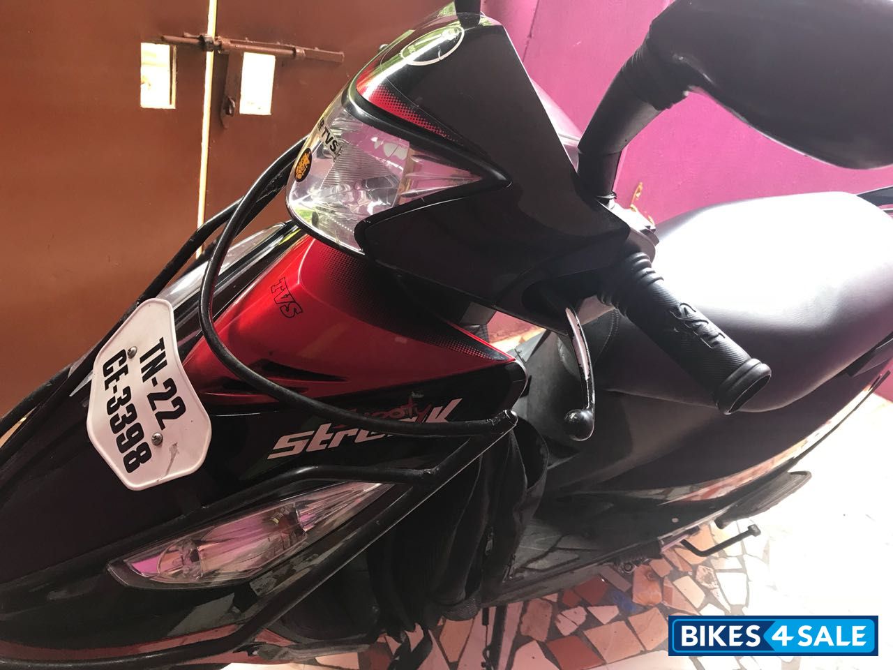 Black & Red TVS Scooty Streak