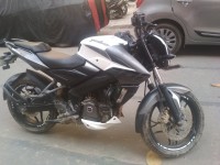 White And Black Bajaj Pulsar 200 NS