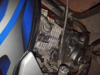 Black-blue Bajaj Discover 100T