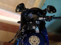Blue And Black Bajaj Pulsar 220F